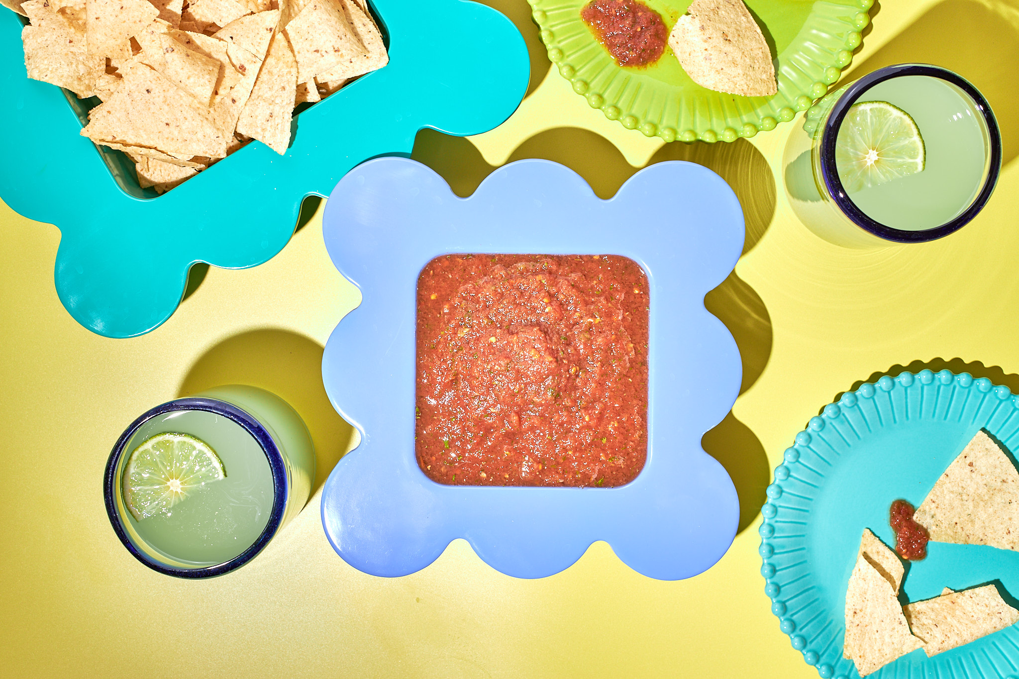 homemade salsa made in a blender