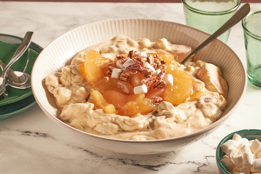 apple fluff salad recipe in a bowl vegan recipe vegan watergate salad recipe